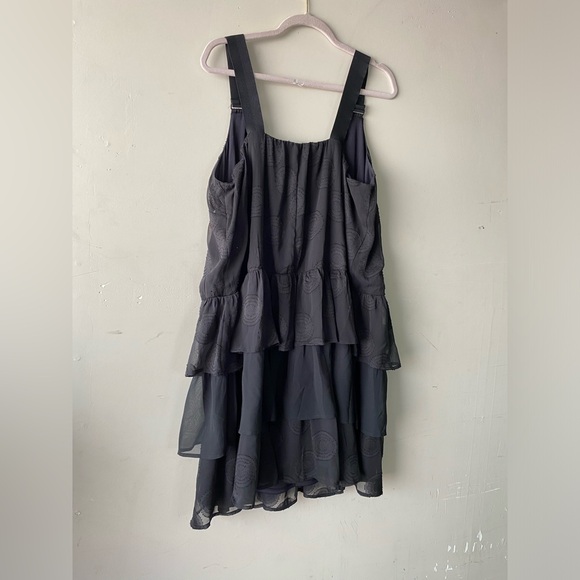 LANE BRYANT Black Ruffled Lace Dress Sz 14 - Picture 6 of 12